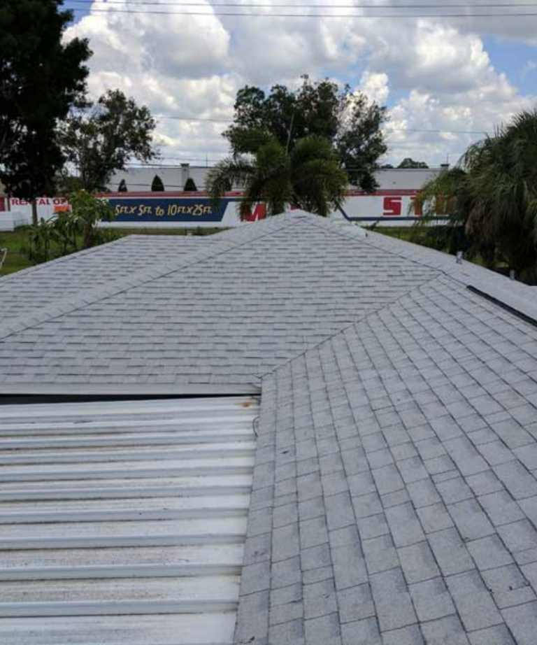 Black residential shingle roof